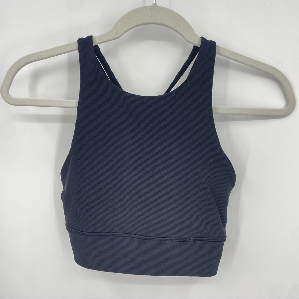 Lululemon Women's Energy Bra High Neck Long Line *Rib (Size 6)